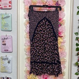 Black Floral Skirt